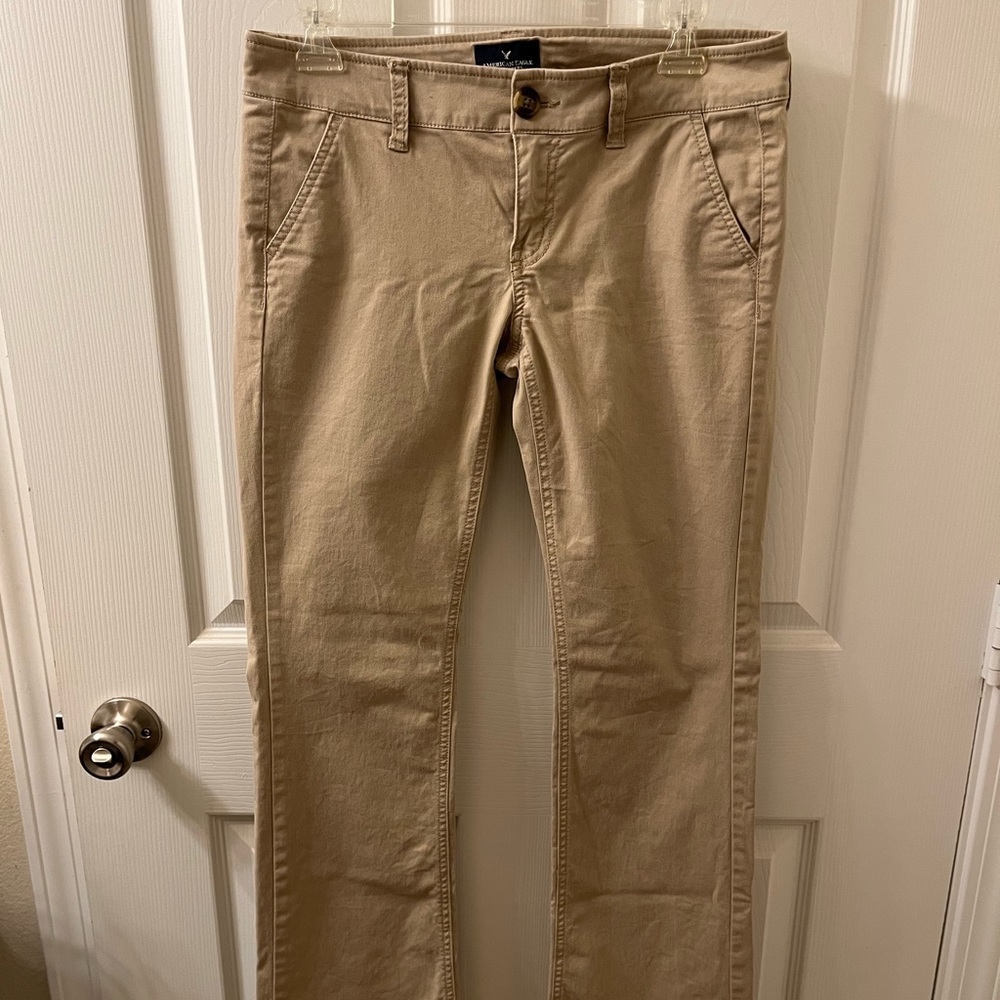 American Eagle Kick Boot Khaki Pants